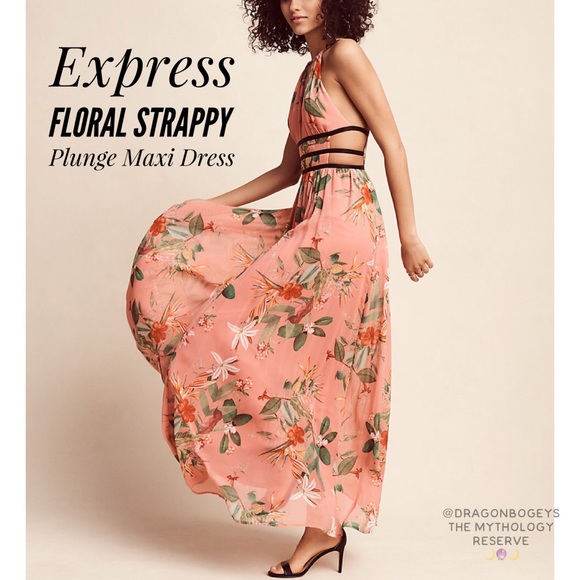 floral plunge maxi dress